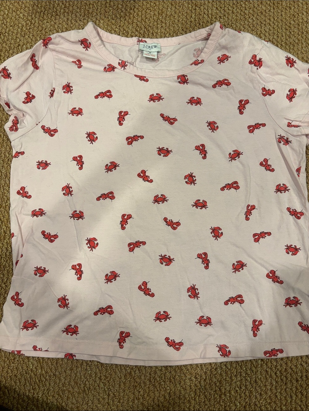 J.Crew Pink Crab Print Sz M Sleep T-Shirt